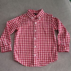 Janie and Jack Red and White Checkered Button Down Shirt